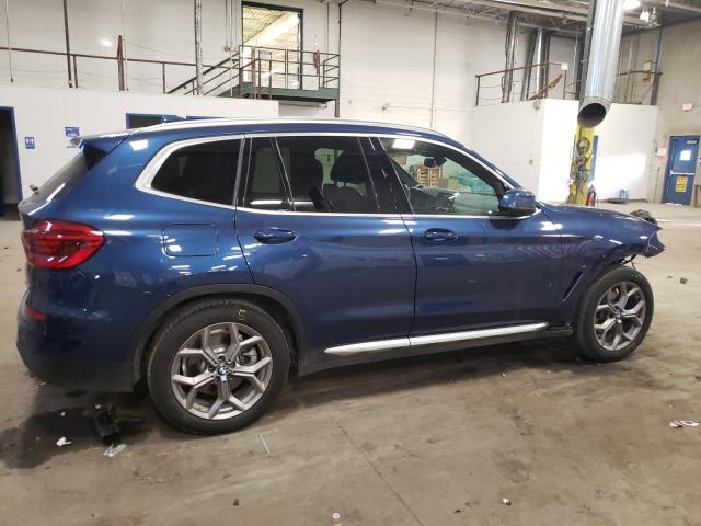 5UXTY5C03L9D68477 - 2020 BMW X3 XDRIVE30I BLUE photo 3