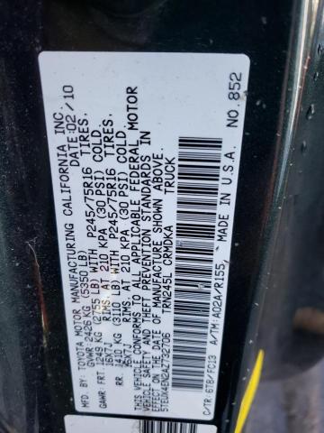 5TEUX4EN2AZ732706 - 2010 TOYOTA TACOMA ACCESS CAB მწვანე ფოტო 12