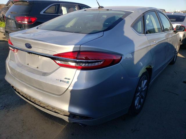 3FA6P0LUXHR336759 - 2017 FORD FUSION SE HYBRID SILVER photo 3