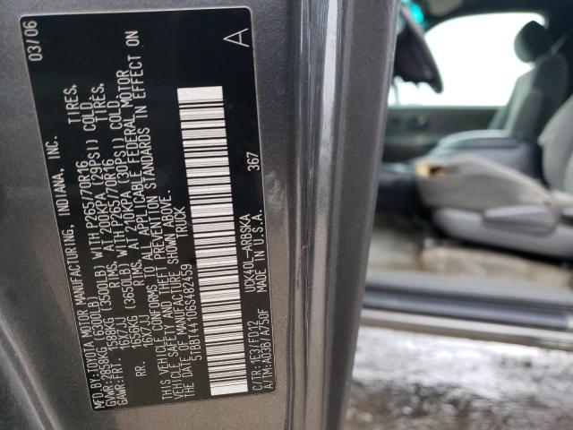 5TBBT44106S482459 - 2006 TOYOTA TUNDRA ACCESS CAB SR5 GRAY photo 12