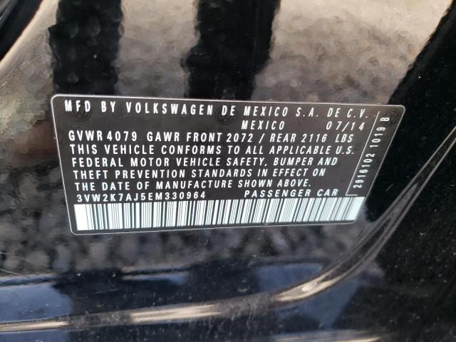3VW2K7AJ5EM330964 - 2014 VOLKSWAGEN JETTA BASE BLACK photo 12