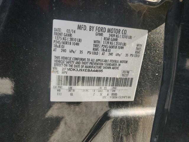 2FMDK3J9XEBA44695 - 2014 FORD EDGE SEL BLACK photo 13