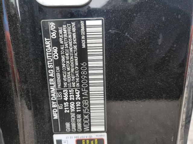 WDDKJ5GB1AF009806 - 2010 MERCEDES-BENZ E 350 BLACK photo 12