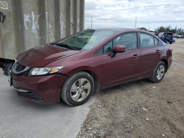 2HGFB2F51DH584088 - 2013 HONDA CIVIC LX MAROON photo 1