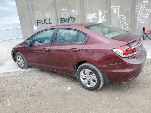 2HGFB2F51DH584088 - 2013 HONDA CIVIC LX MAROON photo 2