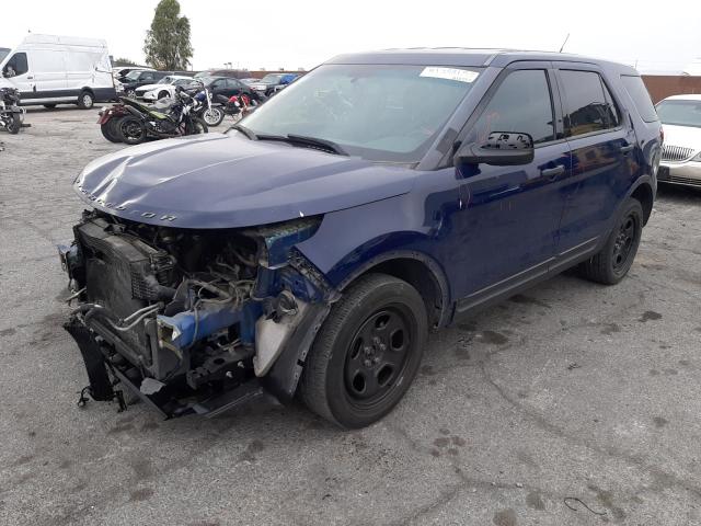 1FM5K8AT0EGB38557 - 2014 FORD EXPLORER POLICE INTERCEPTOR BLUE photo 1