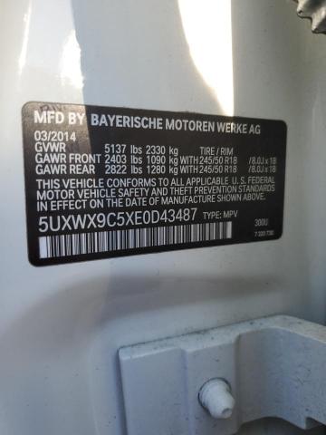 5UXWX9C5XE0D43487 - 2014 BMW X3 XDRIVE28I WHITE photo 12