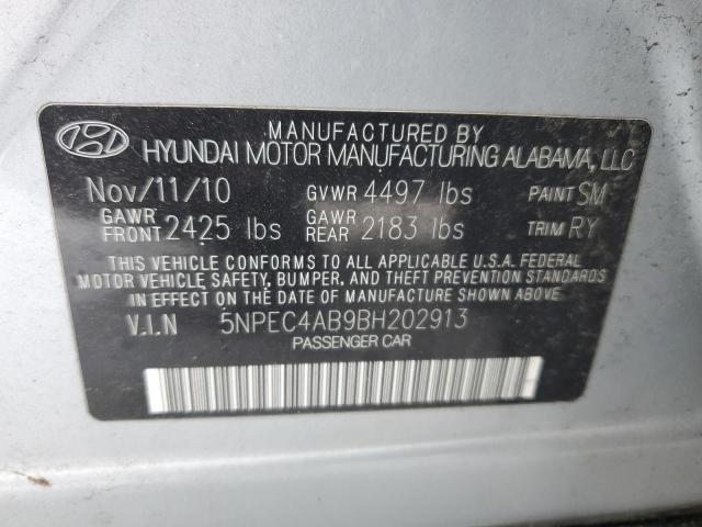 5NPEC4AB9BH202913 - 2011 HYUNDAI SONATA SE SILVER photo 12