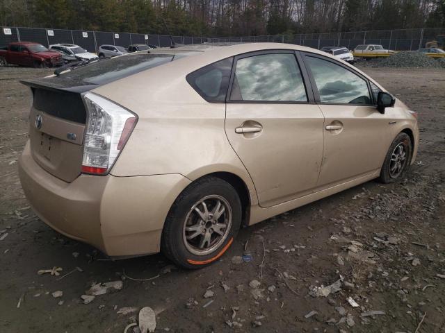 JTDKN3DUXA1243917 - 2010 TOYOTA PRIUS GOLD photo 3