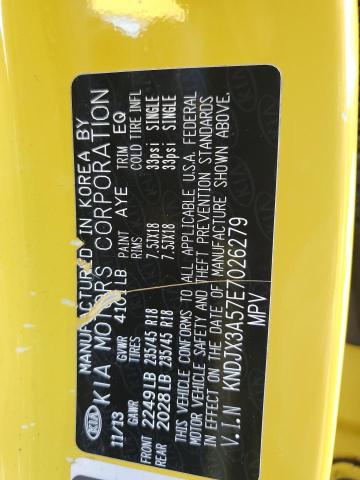 KNDJX3A57E7026279 - 2014 KIA SOUL ! YELLOW photo 12