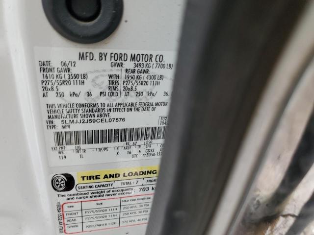 5LMJJ2J59CEL07576 - 2012 LINCOLN NAVIGATOR თეთრი ფოტო 13