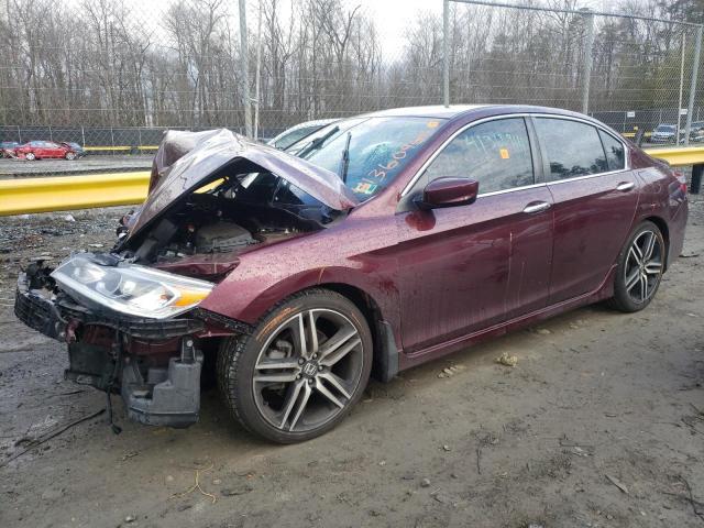 1HGCR2F5XGA148132 - 2016 HONDA ACCORD SPORT MAROON photo 1