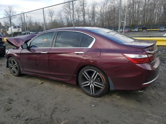 1HGCR2F5XGA148132 - 2016 HONDA ACCORD SPORT MAROON photo 2