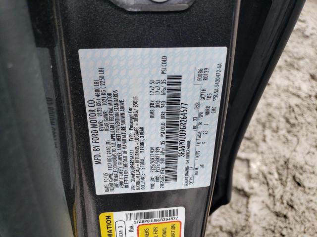 3FA6P0UU9GR264577 - 2016 FORD FUSION S HYBRID GRAY photo 12