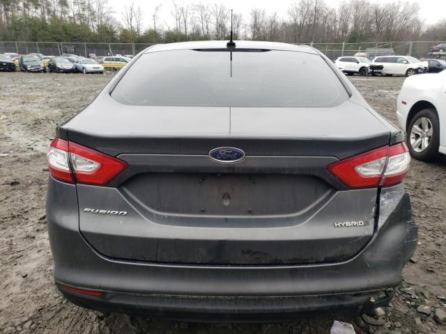 3FA6P0UU9GR264577 - 2016 FORD FUSION S HYBRID GRAY photo 6