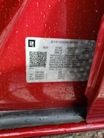 1GCGSCEN0K1304957 - 2019 CHEVROLET COLORADO LT RED photo 12