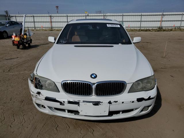 WBAHN835X7DT67434 - 2007 BMW 750 WHITE photo 5