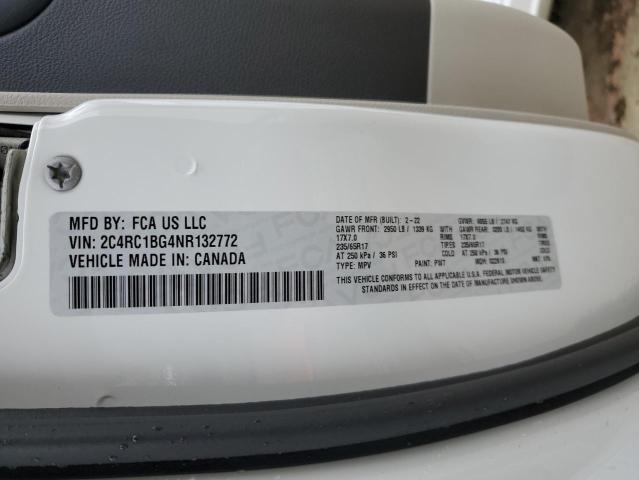 2C4RC1BG4NR132772 - 2022 CHRYSLER PACIFICA TOURING L Ağ foto 13