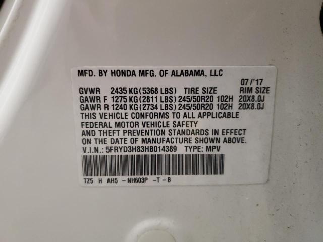 5FRYD3H83HB014389 - 2017 ACURA MDX ADVANCE WHITE photo 13