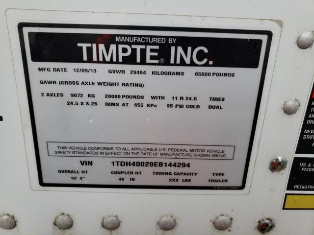 1TDH40029EB144294 - 2014 TIMP HOPPER WHITE photo 10