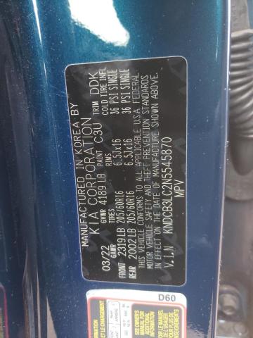 KNDCB3LC2N5545870 - 2022 KIA NIRO LX BLUE photo 13