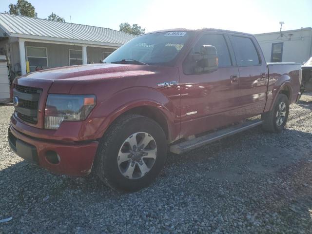 1FTFW1CT0EFA59607 - 2014 FORD F150 SUPERCREW RED photo 1