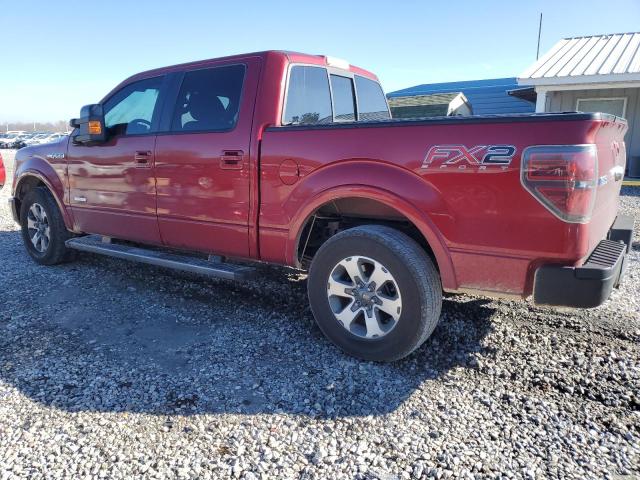 1FTFW1CT0EFA59607 - 2014 FORD F150 SUPERCREW RED photo 2