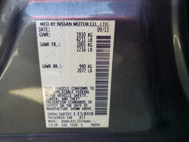 1N4AL3AP2EC135808 - 2014 NISSAN ALTIMA 2.5 GRAY photo 12