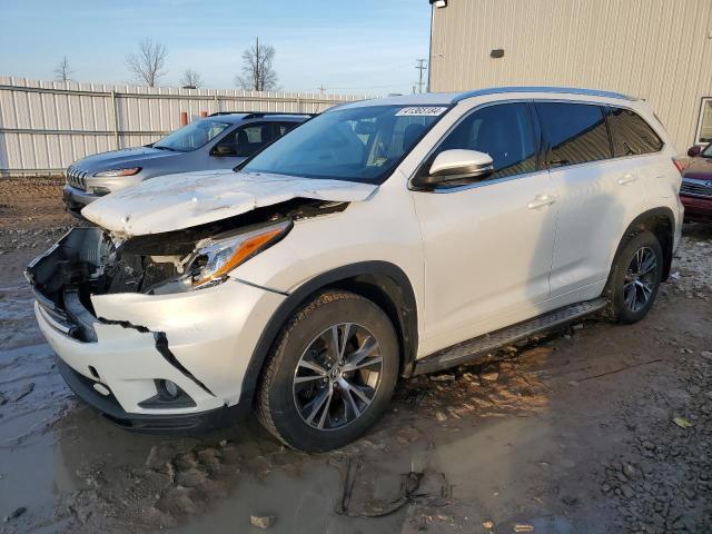 5TDKKRFH5GS135812 - 2016 TOYOTA HIGHLANDER XLE WHITE photo 1