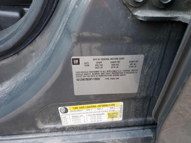 1G1ZH57B39F172028 - 2009 CHEVROLET MALIBU 1LT გრაფიტი ფოტო 12