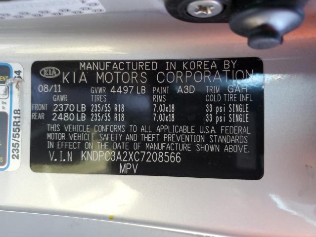 KNDPC3A2XC7208566 - 2012 KIA SPORTAGE EX SILVER photo 14