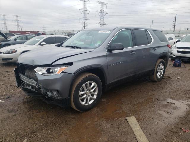 1GNEVFKW5MJ242978 - 2021 CHEVROLET TRAVERSE LS GRAY photo 1