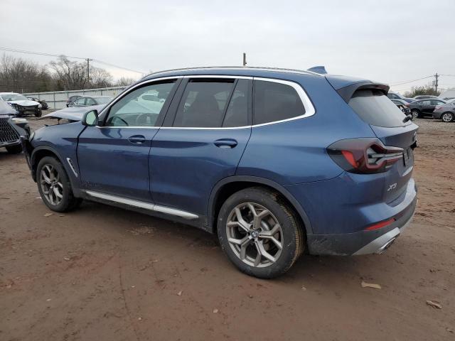 5UX53DP0XN9N17592 - 2022 BMW X3 XDRIVE30I BLUE photo 2