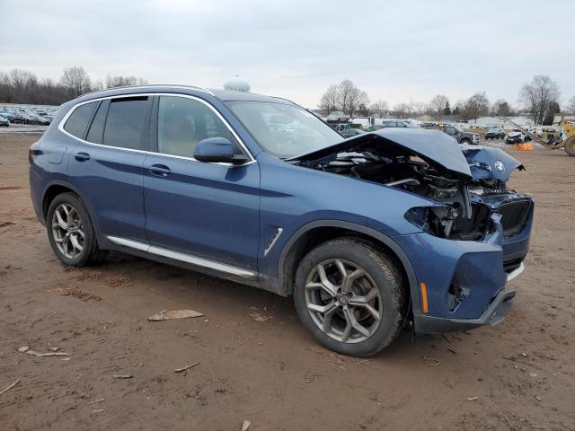 5UX53DP0XN9N17592 - 2022 BMW X3 XDRIVE30I BLUE photo 4