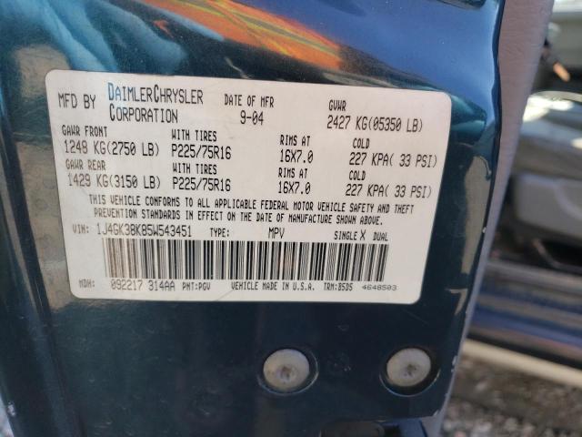 1J4GK38K85W543451 - 2005 JEEP LIBERTY RENEGADE GREEN photo 13