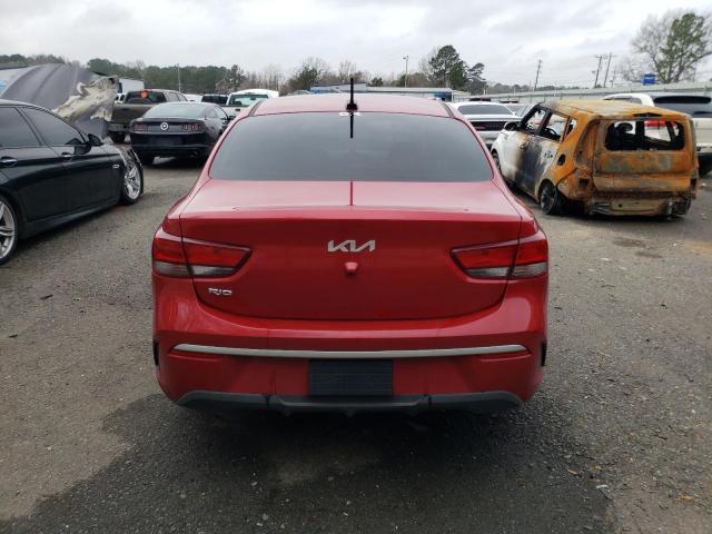 3KPA24AD5NE490957 - 2022 KIA RIO LX RED photo 6