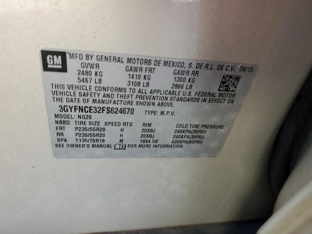 3GYFNCE32FS624670 - 2015 CADILLAC SRX PERFORMANCE COLLECTION Beige photo 13