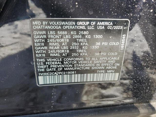 1V2LC2CA7PC219081 - 2023 VOLKSWAGEN ATLAS CROS SE Темно-сірий фото 13