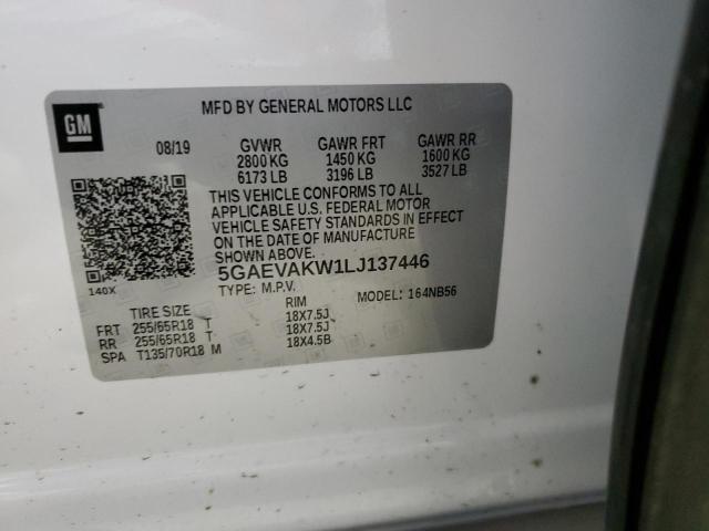 5GAEVAKW1LJ137446 - 2020 BUICK ENCLAVE ESSENCE თეთრი ფოტო 13