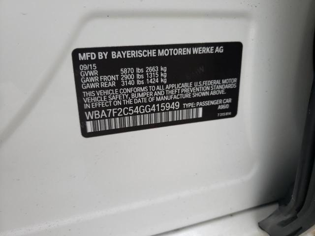 WBA7F2C54GG415949 - 2016 BMW 750 XDRI XI WHITE photo 13