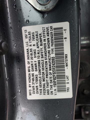 19XFB2F52DE242093 - 2013 HONDA CIVIC LX GRAY photo 12