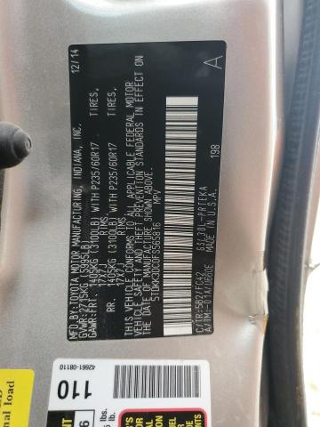 5TDKK3DC0FS565816 - 2015 TOYOTA SIENNA LE TAN photo 12