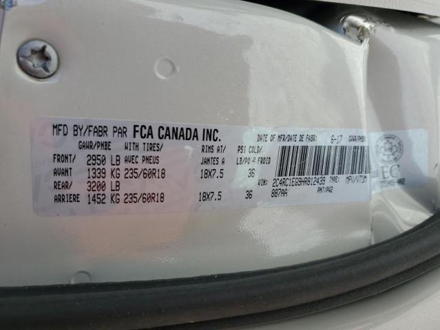 2C4RC1EG9HR812439 - 2017 CHRYSLER PACIFICA TOURING L PLUS WHITE photo 13