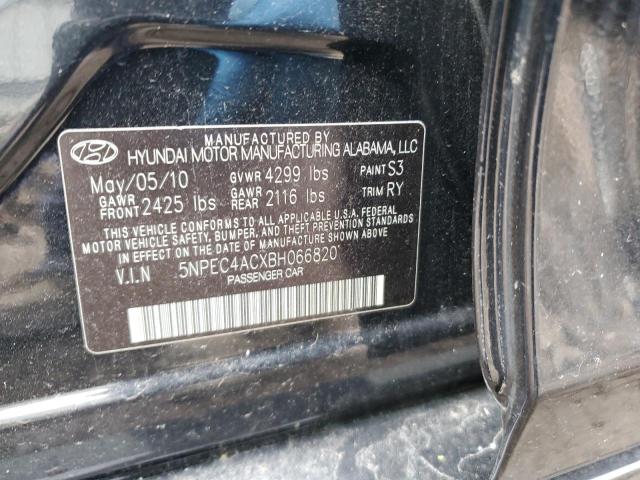 5NPEC4ACXBH066820 - 2011 HYUNDAI SONATA SE BLACK photo 12