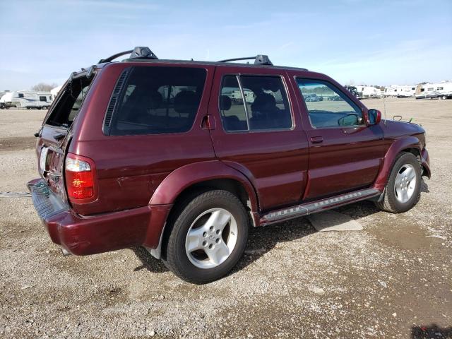 JNRDR09Y02W256381 - 2002 INFINITI QX4 BURGUNDY photo 3