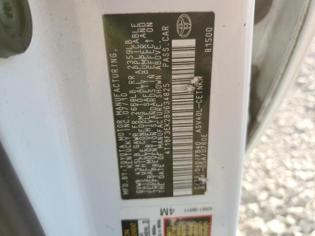 4T1BF3EK2BU634825 - 2011 TOYOTA CAMRY BASE Biały zdjęcie 12
