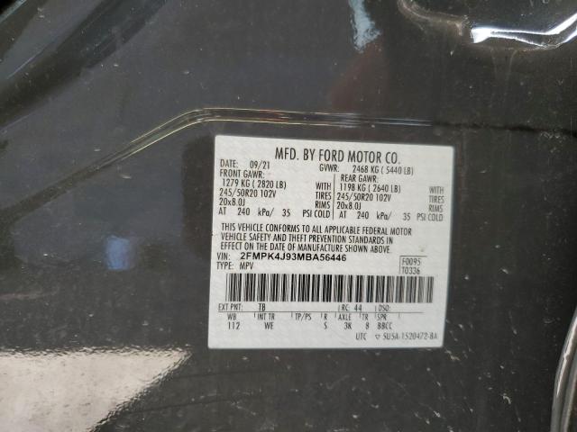 2FMPK4J93MBA56446 - 2021 FORD EDGE SEL CHARCOAL photo 14