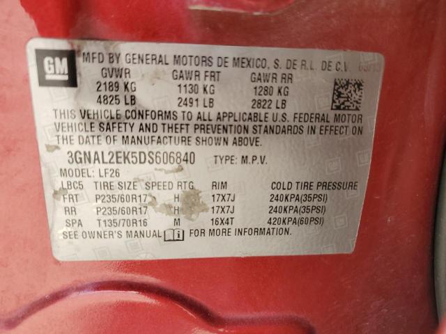 3GNAL2EK5DS606840 - 2013 CHEVROLET CAPTIVA LS 勃艮第红 照片 13