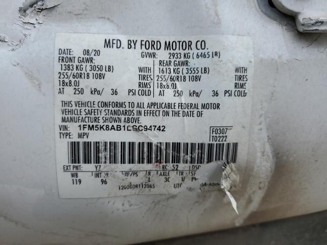 1FM5K8AB1LGC94742 - 2020 FORD EXPLORER POLICE INTERCEPTOR WHITE photo 14