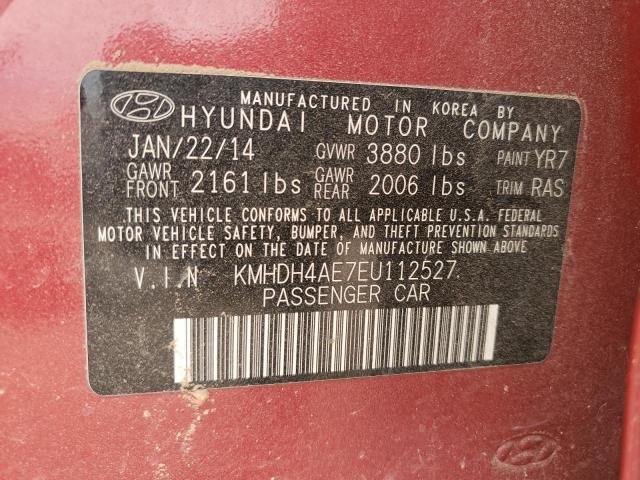 KMHDH4AE7EU112527 - 2014 HYUNDAI ELANTRA SE RED photo 12